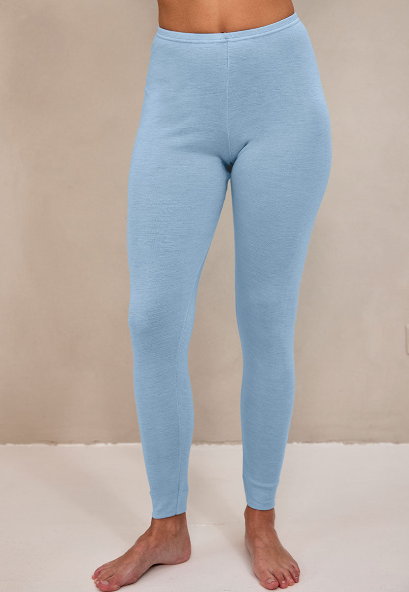 Cotton Lined Long Johns - French Blue Front View