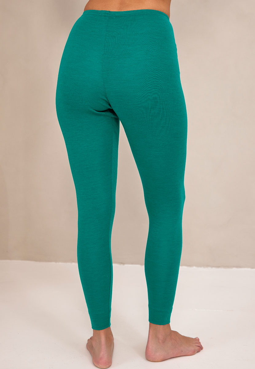 Cotton Lined Long Johns - Sea Green Back View