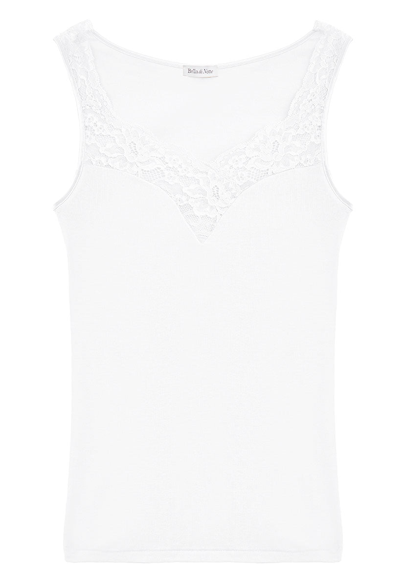 Rosella Pure Cotton Sleeveless Vest - White