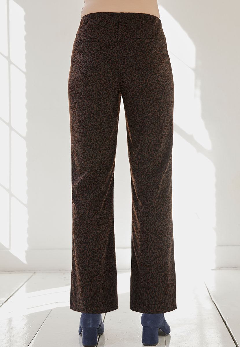 Daphne Wide Leg Trouser - Animal Back View