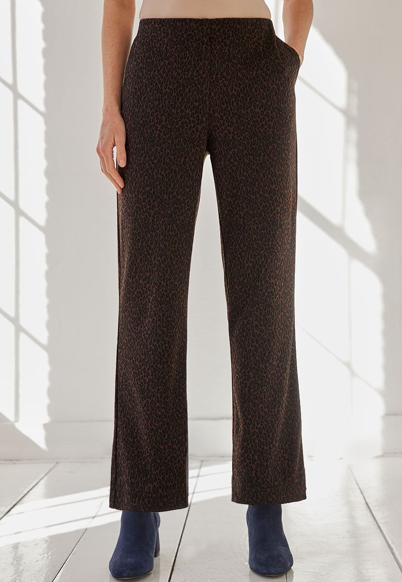 Daphne Wide Leg Trouser - Animal Front Alt View