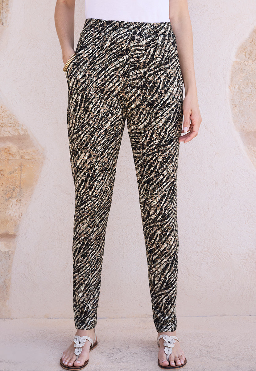 Ellen Tapered Pull On Jersey Trouser - Ferla Print