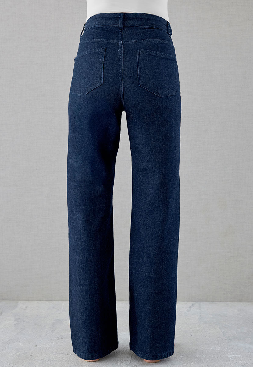 Elodie Wide Leg Jean - Dark Denim