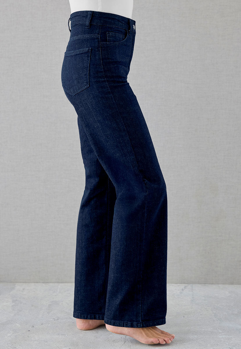 Elodie Wide Leg Jean - Dark Denim
