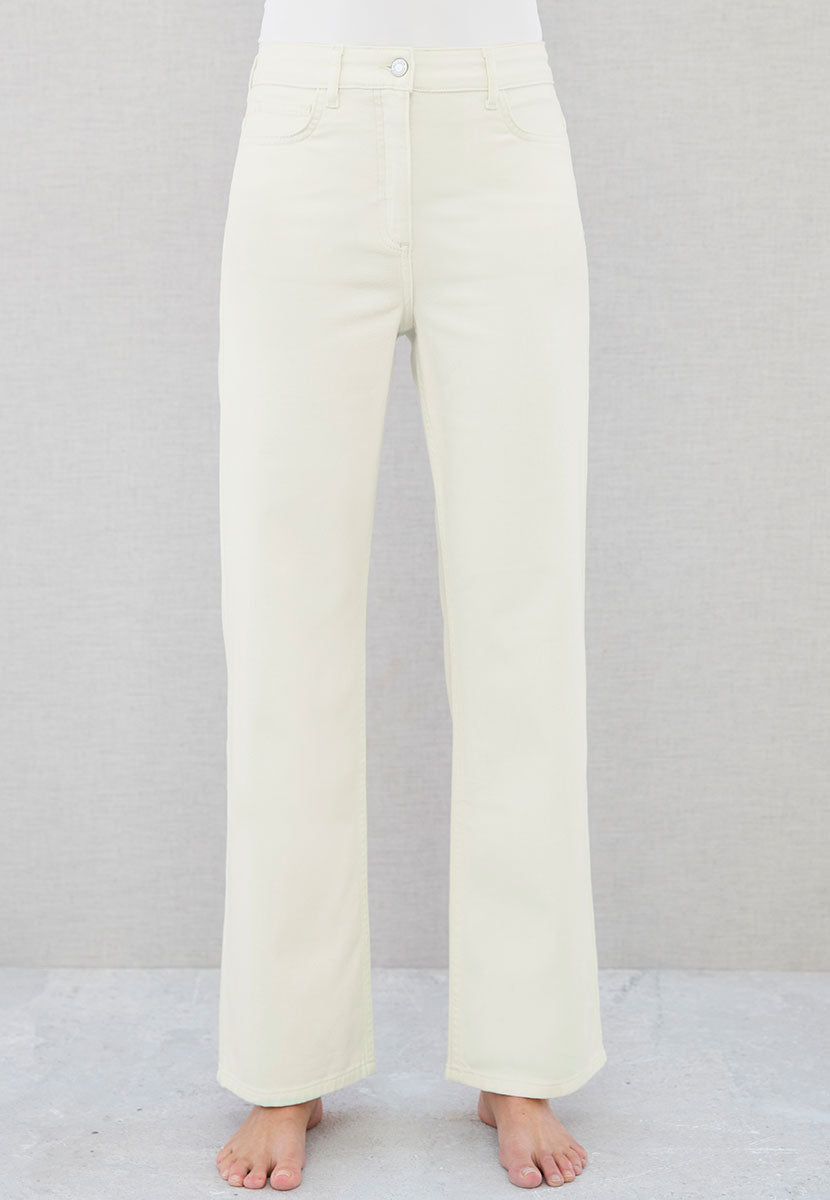 Elodie Wide Leg Jean - Ecru