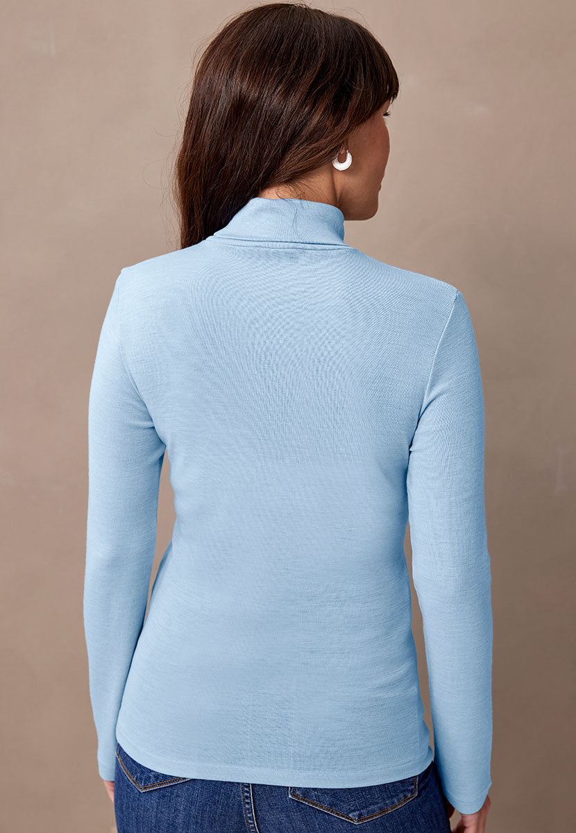 Eloise Merino Top French Blue Back View