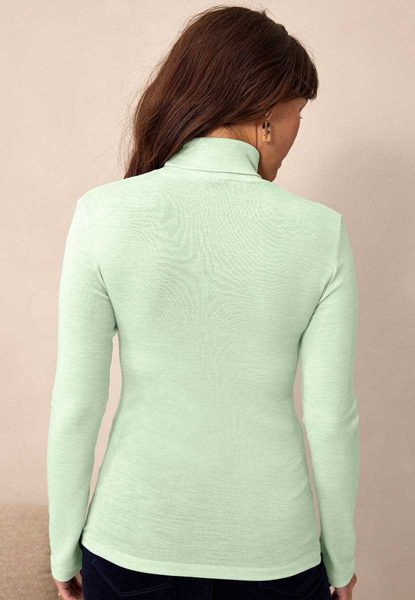 Eloise Merino Top Pale Mint Back View