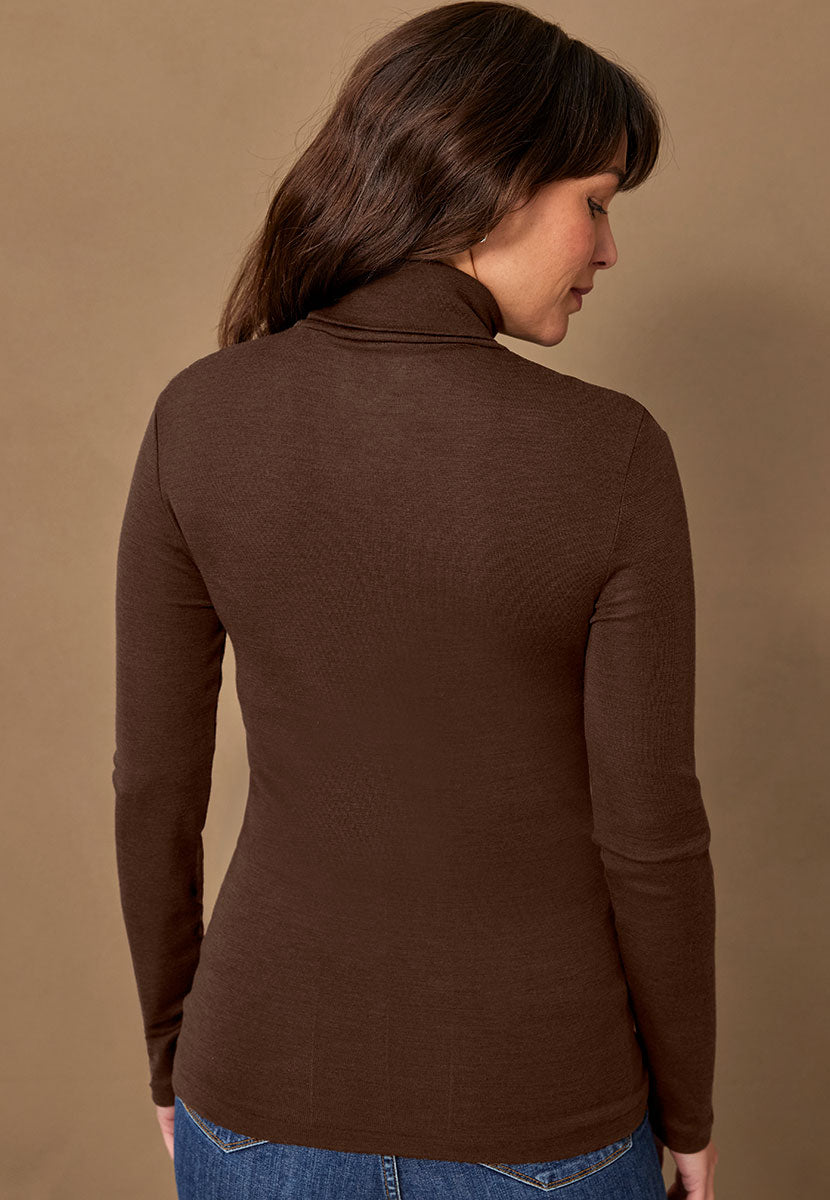 Eloise Merino Top Praline Back View