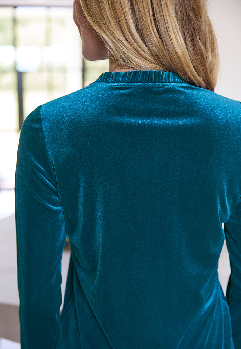 Emily Velour Top - Teal Detail Shot