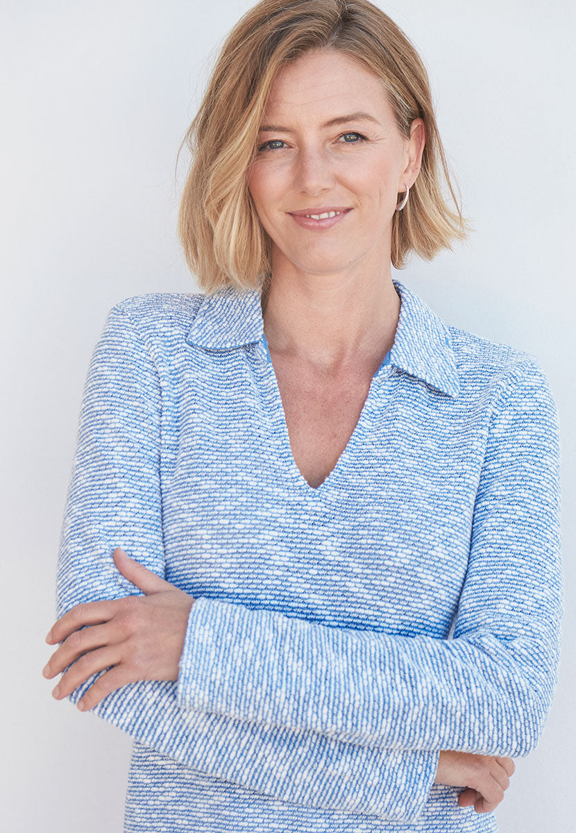 Esmerelda Long Sleeve Knitted Top - Blue