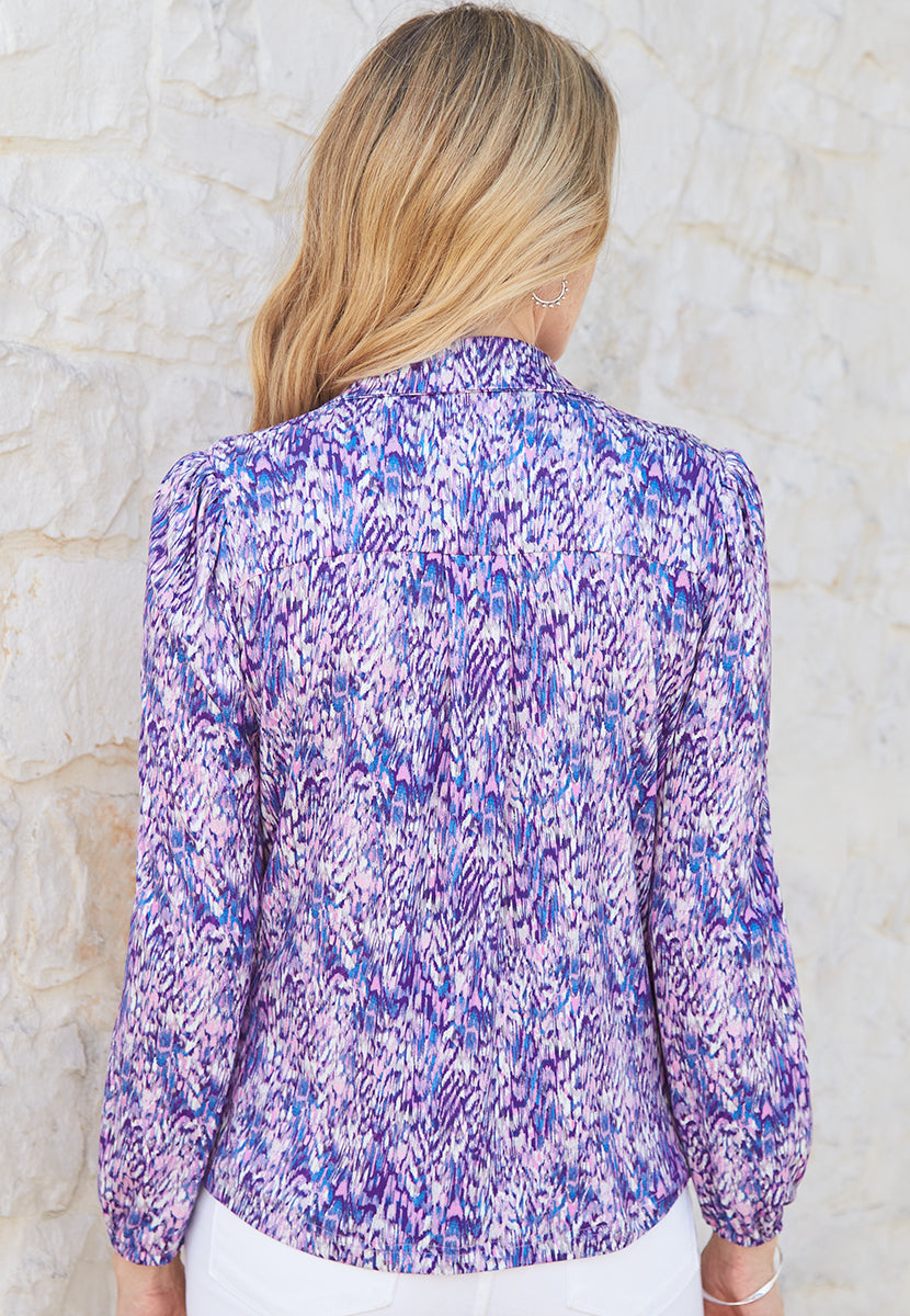 Evangaline Jersey Blouse - Asolo Purple