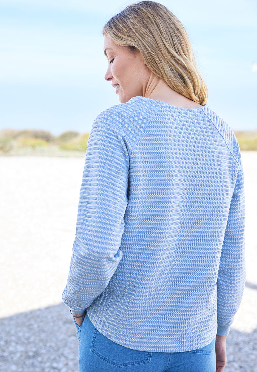 Faith Long Sleeve V-Neck Sweatshirt - Bluebell