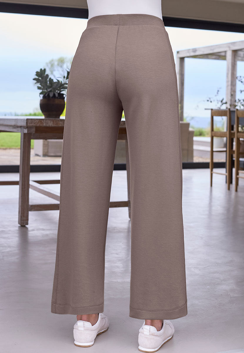 Finola Leisure Suit Wide Leg Trouser - Taupe