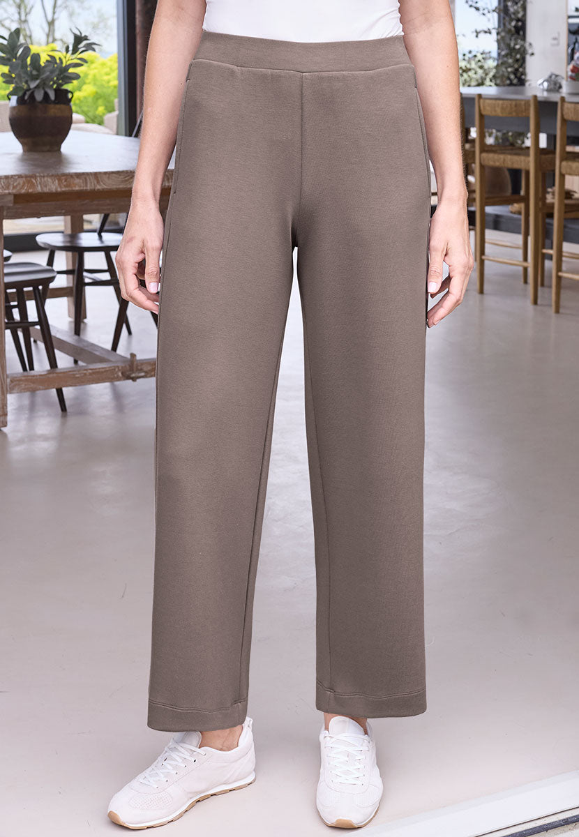 Finola Leisure Suit Wide Leg Trouser - Taupe