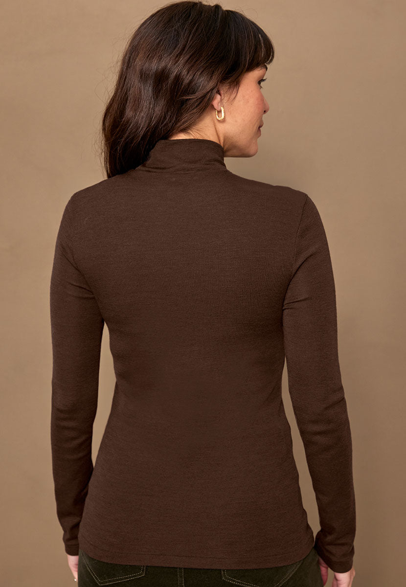 Gaia Merino Top Praline Back View