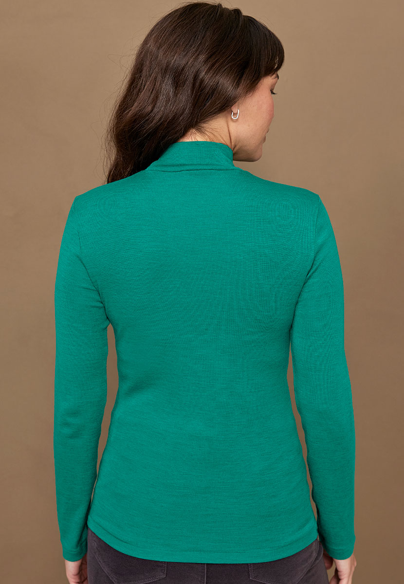Gaia Merino Top Sea Green Back View