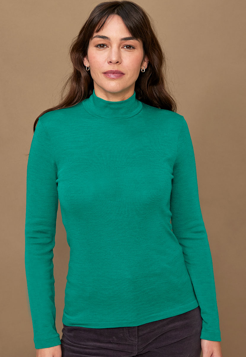 Gaia Merino Top Sea Green Alternative View