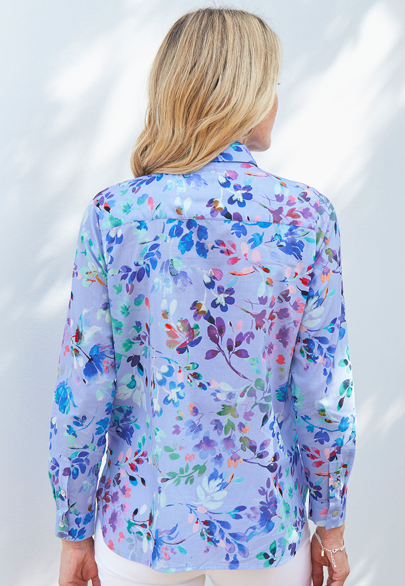 Georgia Long Sleeve Button Through Cotton Shirt - Bolseno Print
