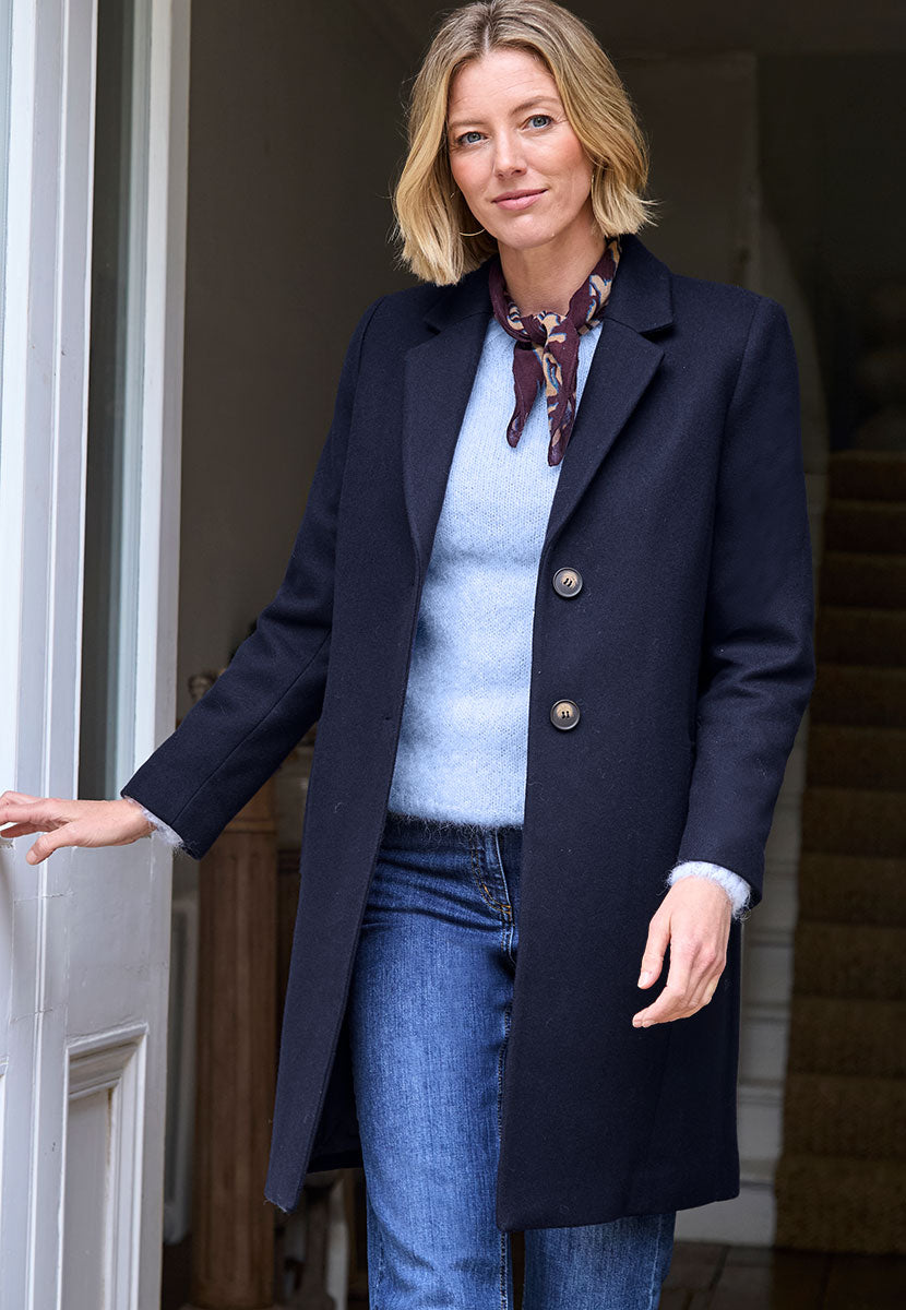 Georgie Tailored Coat - Navy