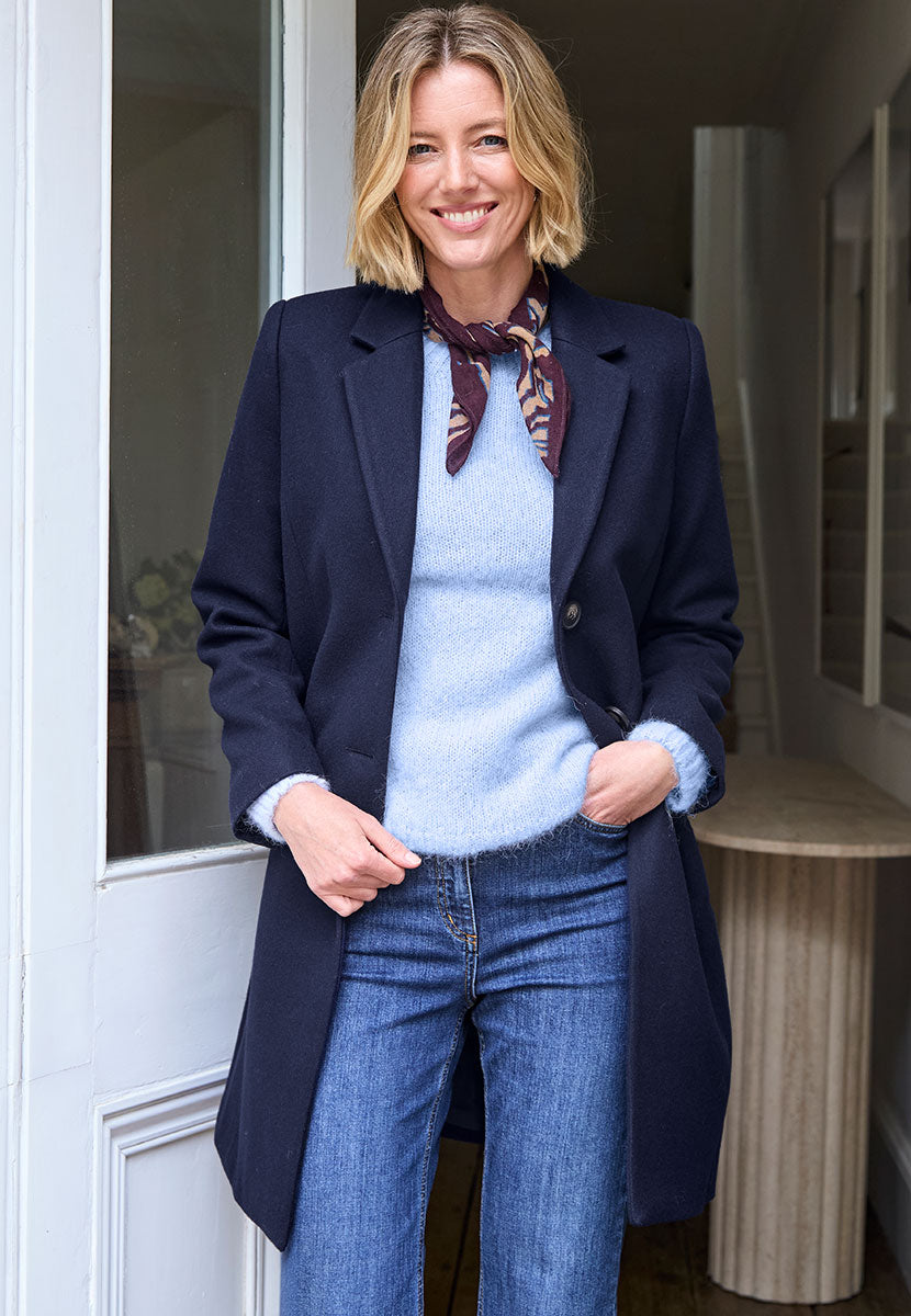 Georgie Tailored Coat - Navy