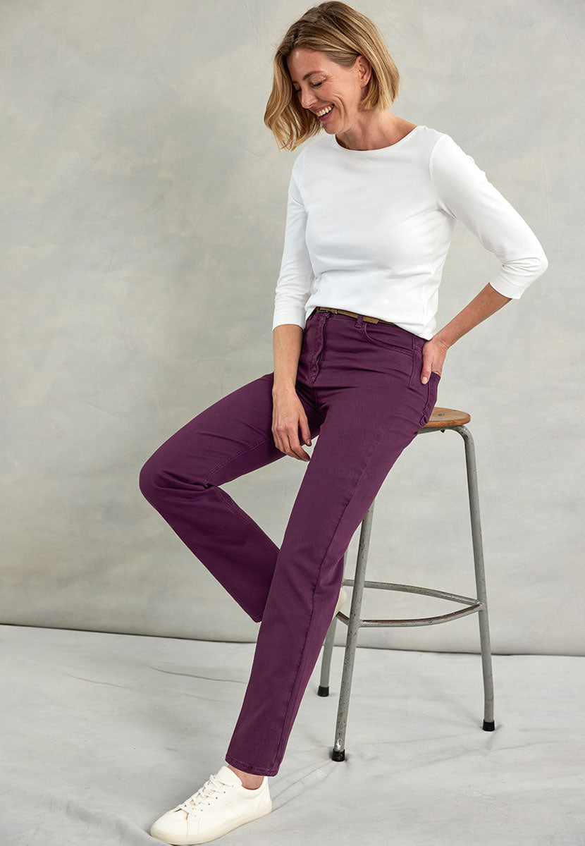Gloria Straight Leg Jean - Blackcurrant