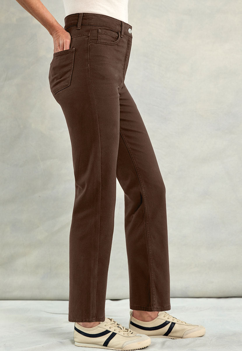 Gloria Straight Leg Jean - Chocolate