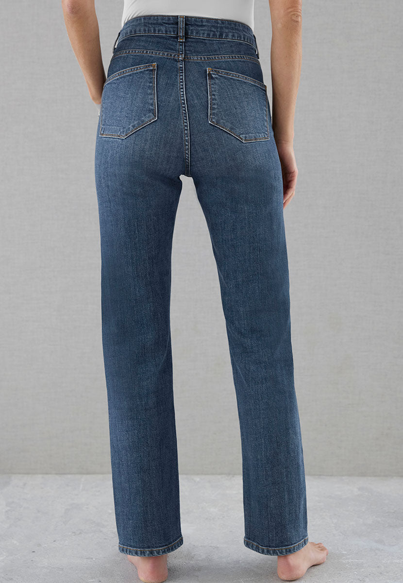 Gloria Straight Leg Jean - Mid Denim