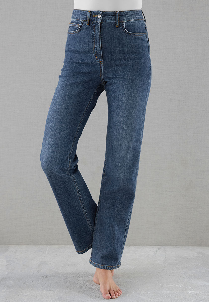 Gloria Straight Leg Jean - Mid Denim