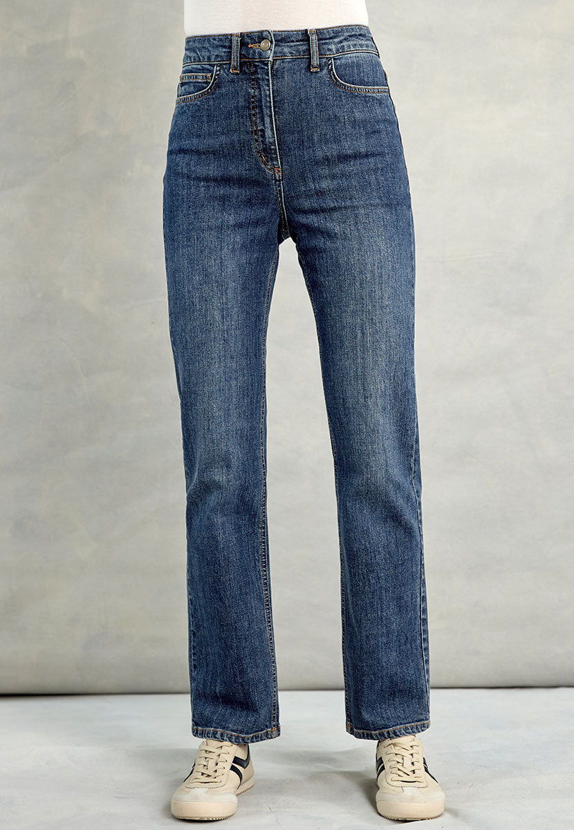 Gloria Straight Leg Jean - Mid Denim