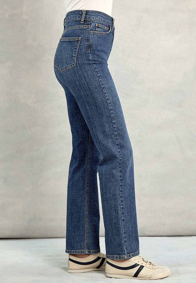 Gloria Straight Leg Jean - Mid Denim