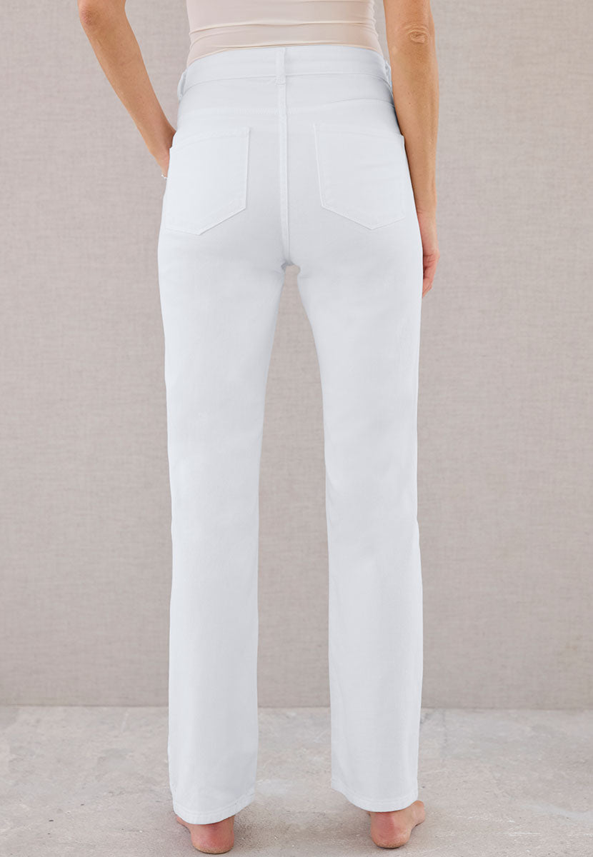 Gloria Straight Leg Jean - White
