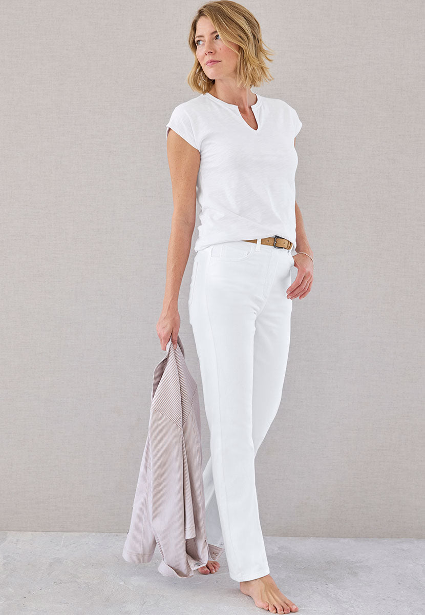 Gloria Straight Leg Jean - White