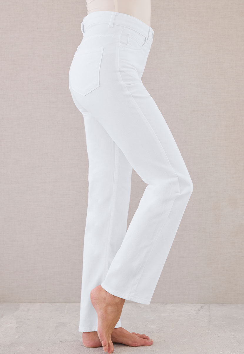 Gloria Straight Leg Jean - White