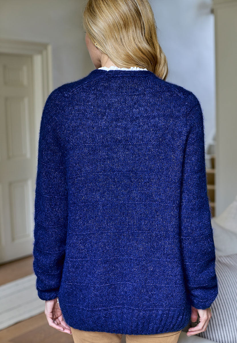 Hallie Alpaca Long Line Cardigan - Midnight