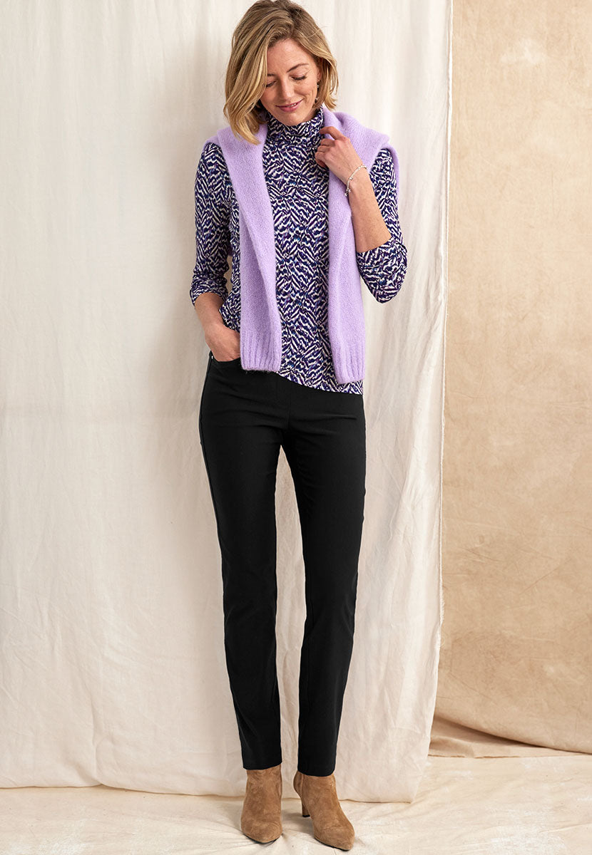 Hayley Easy Fit Slim Leg Trouser - Black
