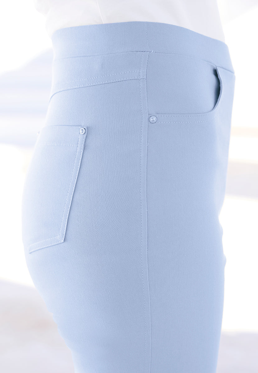 Hayley Pull on Stretch Over the Knee Shorts -Bluebell