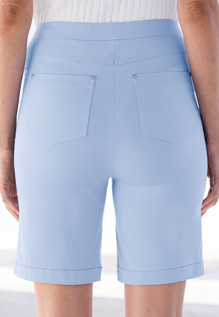 Hayley Pull on Stretch Shorts - Bluebell