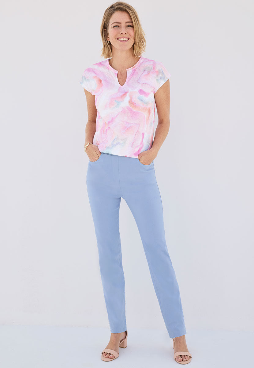 Hayley Easy Fit Slim Leg Trouser - Bluebell