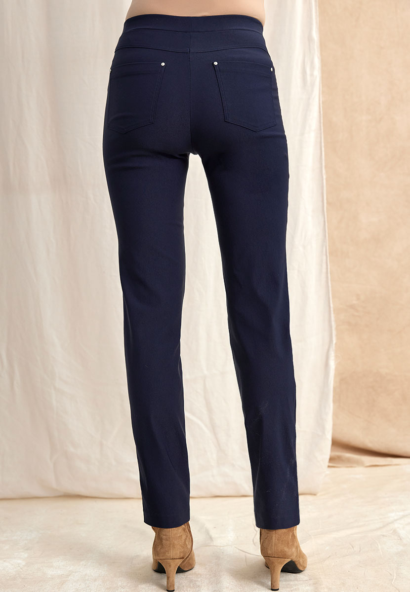 Hayley Easy Fit Slim Leg Trouser - Navy