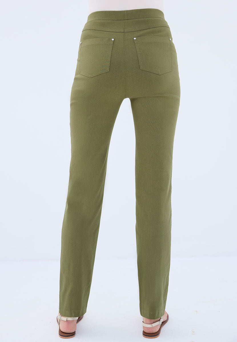 Hayley Easy Fit Slim Leg Trouser - Dark Olive