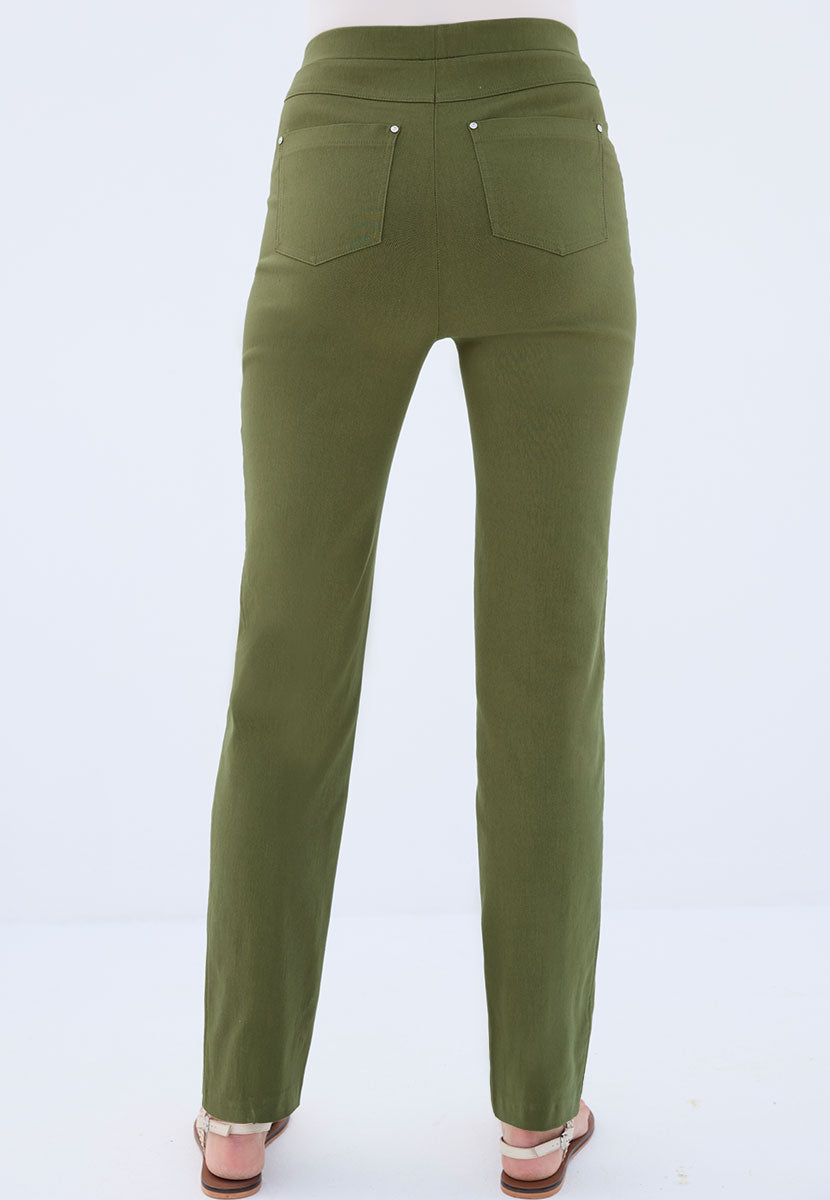 Hayley Easy Fit Slim Leg Trouser - Dark Olive