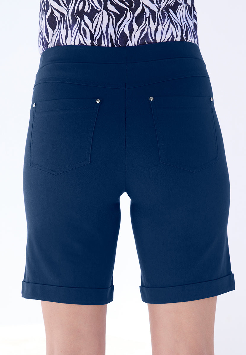 Hayley Pull on Stretch Shorts - French Navy