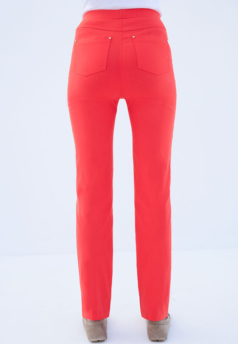 Hayley Easy Fit Slim Leg Trouser - Geranium