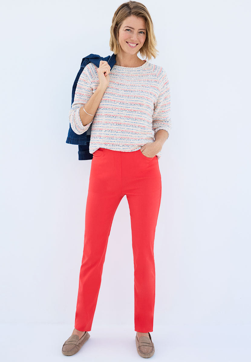 Hayley Easy Fit Slim Leg Trouser - Geranium