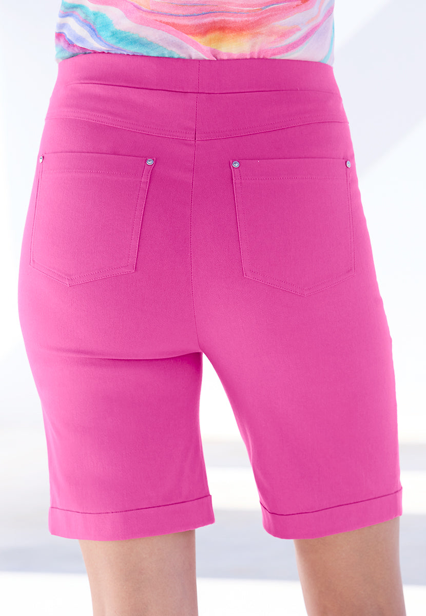 Hayley Pull on Stretch Shorts - Hot Pink