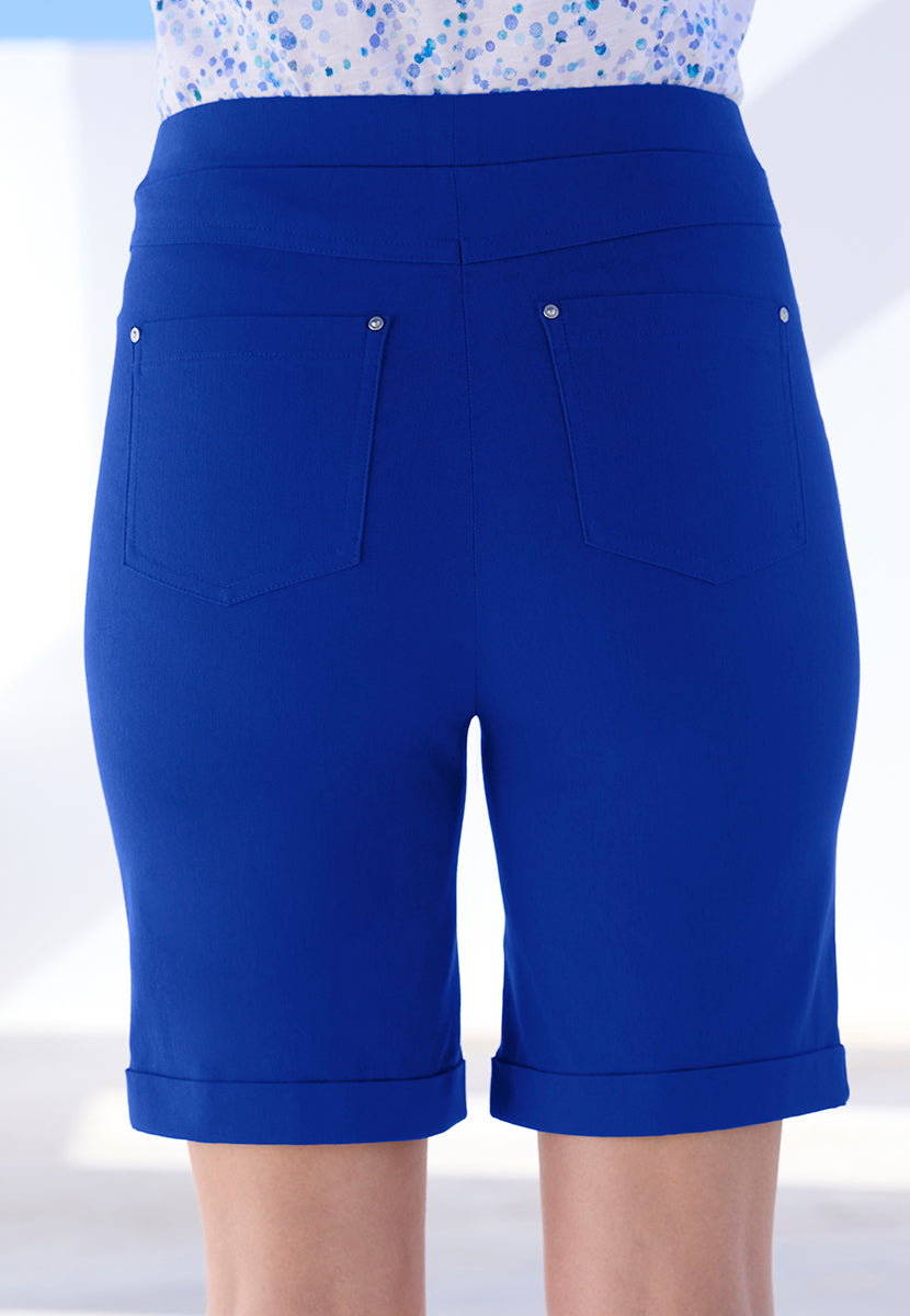 Hayley Pull on Stretch Shorts - Lapis Blue