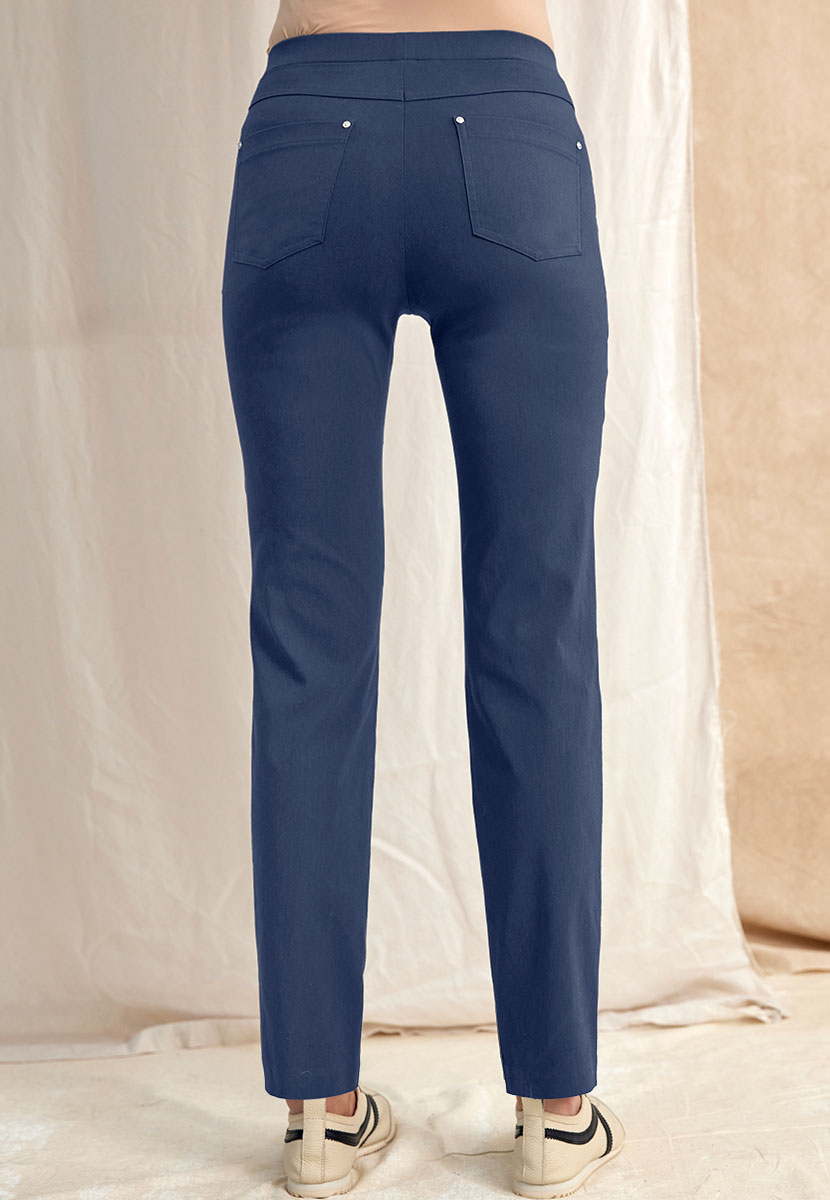 Hayley Easy Fit Slim Leg Trouser - Petrol Blue