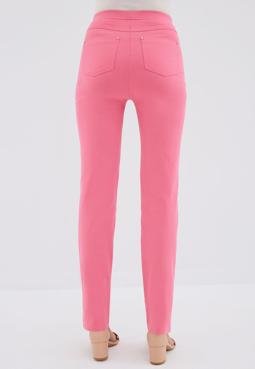 Hayley Easy Fit Slim Leg Trouser - Rose Pink