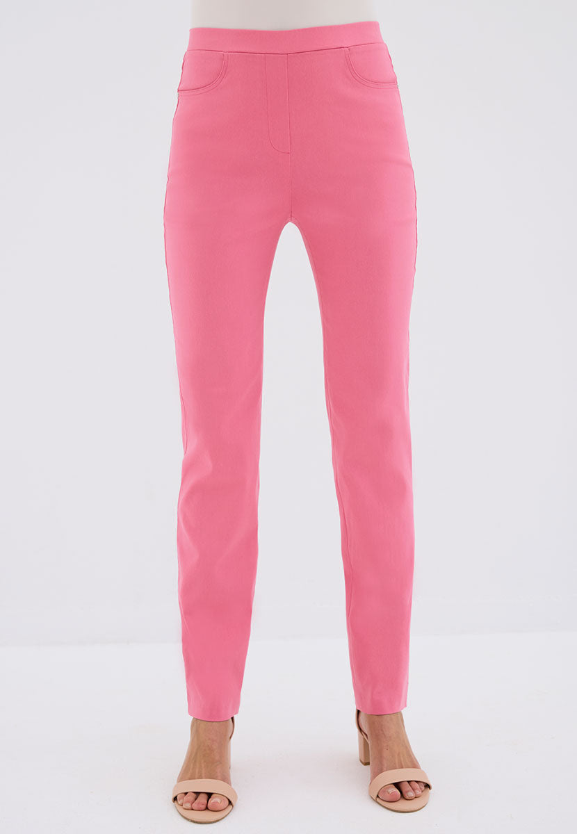 Hayley Easy Fit Slim Leg Trouser - Rose Pink