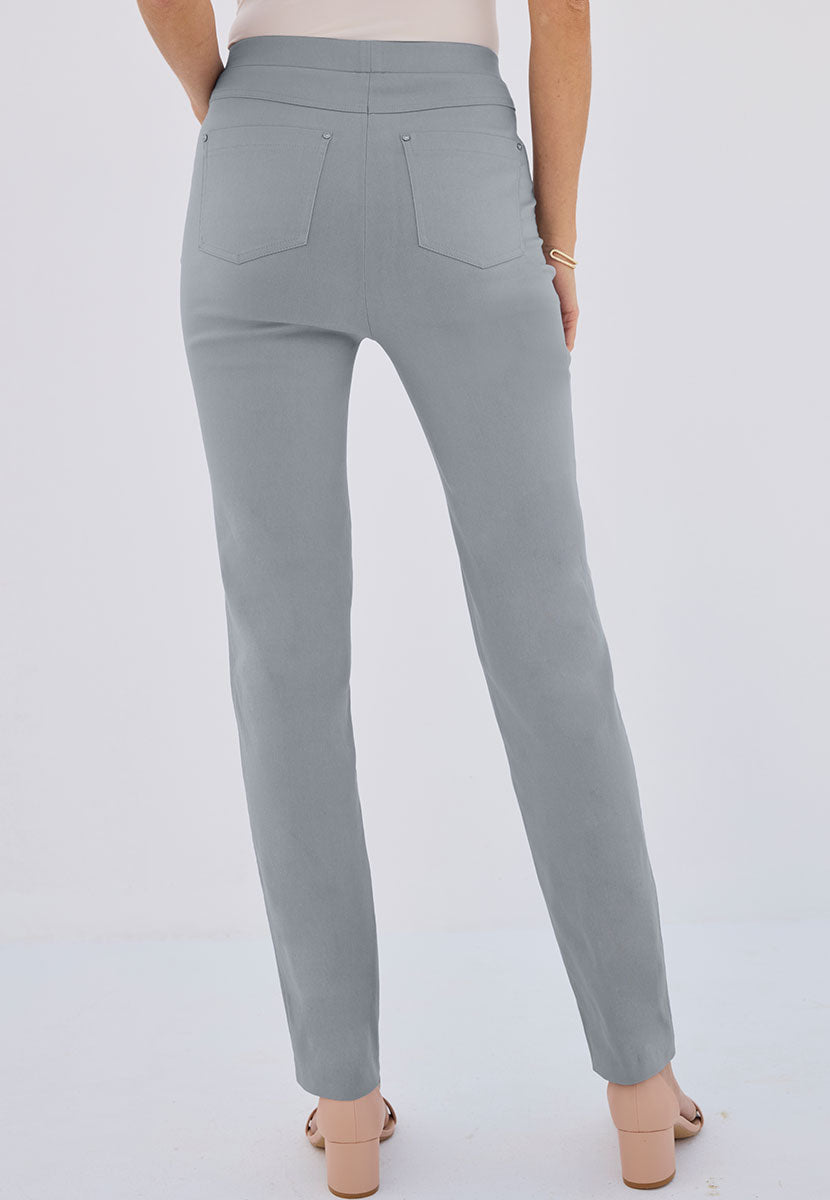 Hayley Easy Fit Slim Leg Trouser - Silver Grey